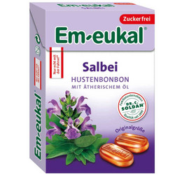 Продуктови Категории Бонбони Em-eukal Бонбони , успокояващи кашлицата,  с градински чай и витамин C, без захар 50 гр.
